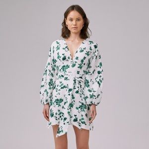 KEEPSAKE Long Sleeve Mini Dress, Jade Floral